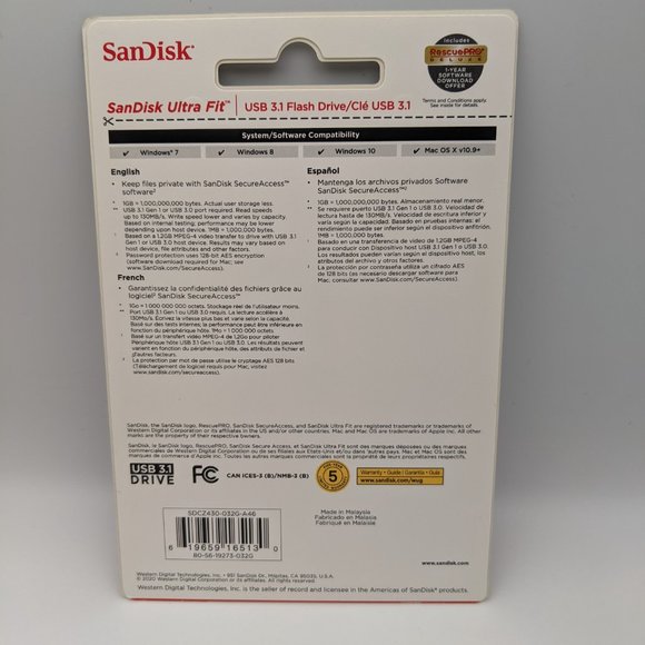 Sandisk Ultra Fit 32GB USB 3.1 Flash Memory Stick Storage Drive - Picture 5 of 5